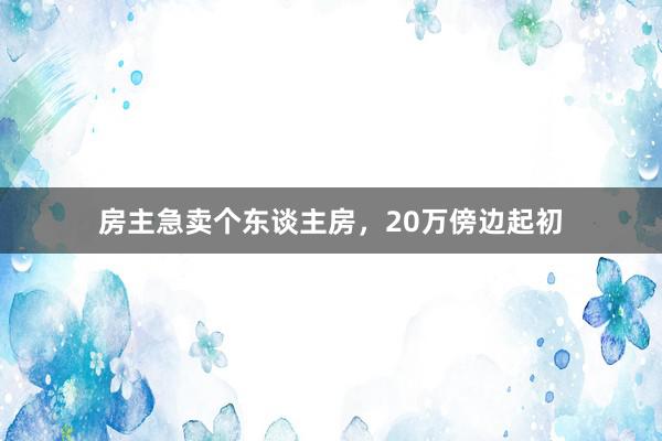 房主急卖个东谈主房，20万傍边起初